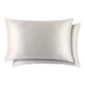 Pure Silk White Queen Pillowcases Duo