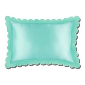 Pure Silk Queen Pillowcase with Scalloped Edge Turquoise