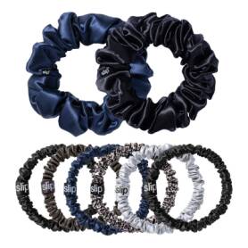 Pure Silk Assorted Scrunchies Moonlight Set of 8