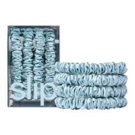 Pure Silk Skinny Scrunchies Sky Blue Set of 4