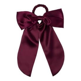 Pure Silk Hair Bow Crimson