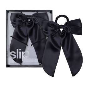 Pure Silk Hair Bow Black
