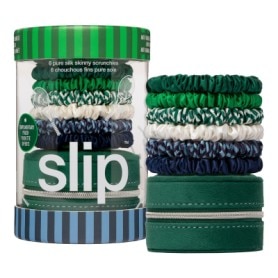 Pure Silk Skinny Scrunchies Hair On Point With Complimentary Pouch 6 scrunchies