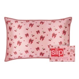 PURE SILK QUEEN PILLOWCASE WITH LACE TRIM EMMIE