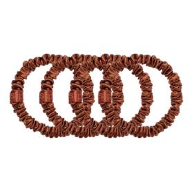 Pure Silk Skinny Scrunchies Auburn x 4