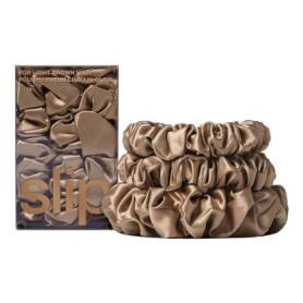 Back to Basics - Light Brown Pure Silk Scrunchie Set 3 pieces