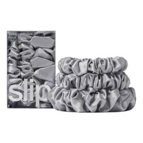 Pure Silk Back To Basics Assorted Scrunchie Silver Set