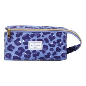 Open Flat Blue Leopard Box Bag Blue Leopard