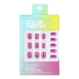 Color Twister Press-On Nails Pink Holo