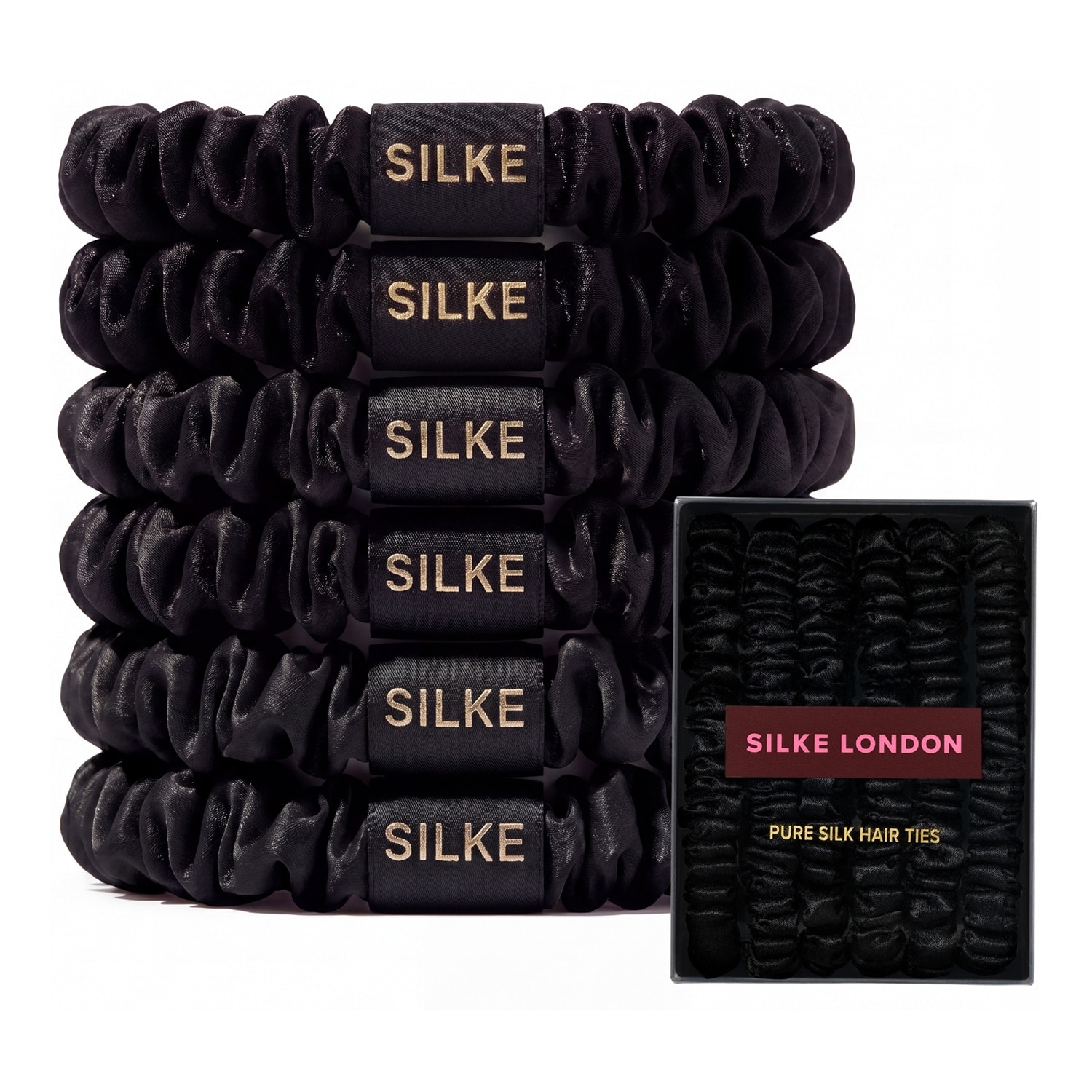 Silke London Silke Hair Ties - Cleopatra | 100% Luxurious Silk Scrunchies (6 Pack) | Gentle On Hair All Hold No Damage | Ideal For All Hair Types & Styles - Image 2