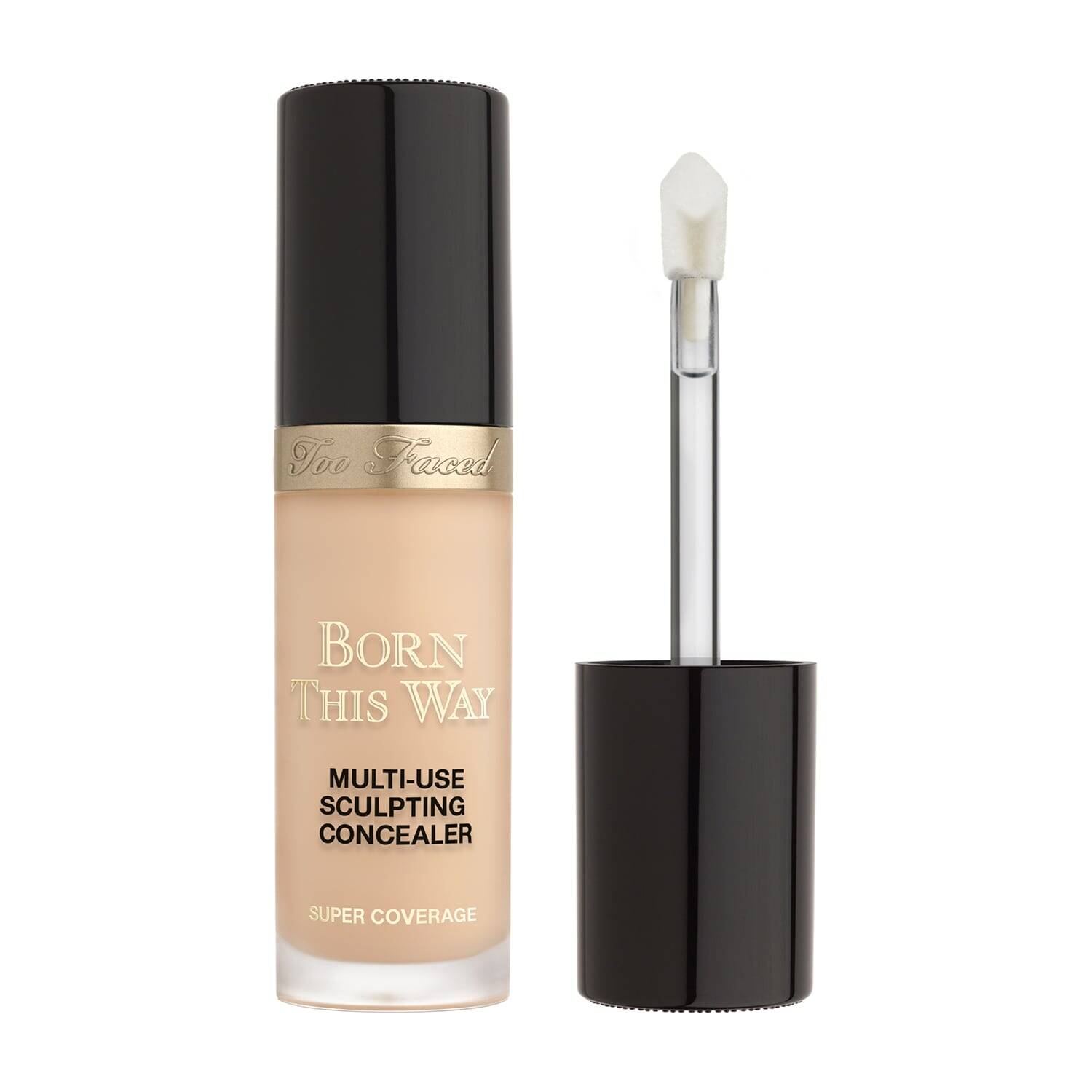 Too Faced Born This Way Super Coverage Multi-Use Concealer Full Size | Oil Free Long Lasting + Hydrating 0.46 Fl. Oz. Cream Puff - Image 4