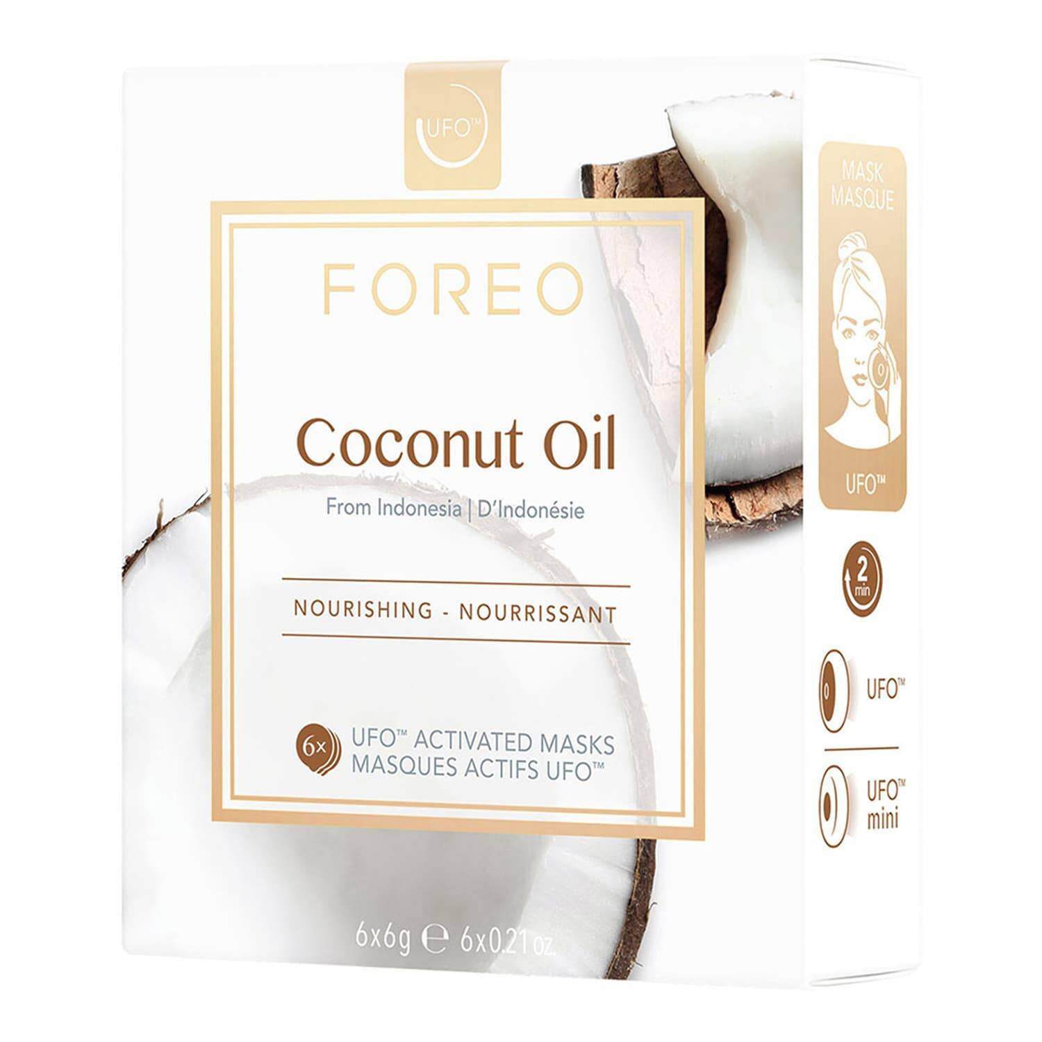 Clinique Foreo Coconut Oil Dual Ufo Activated Facial Mask For Dehydrated Skin 6 Pack Nourishing & Hydrating Coconut Oil & Coconut Water Cruelty-Free - Image 4