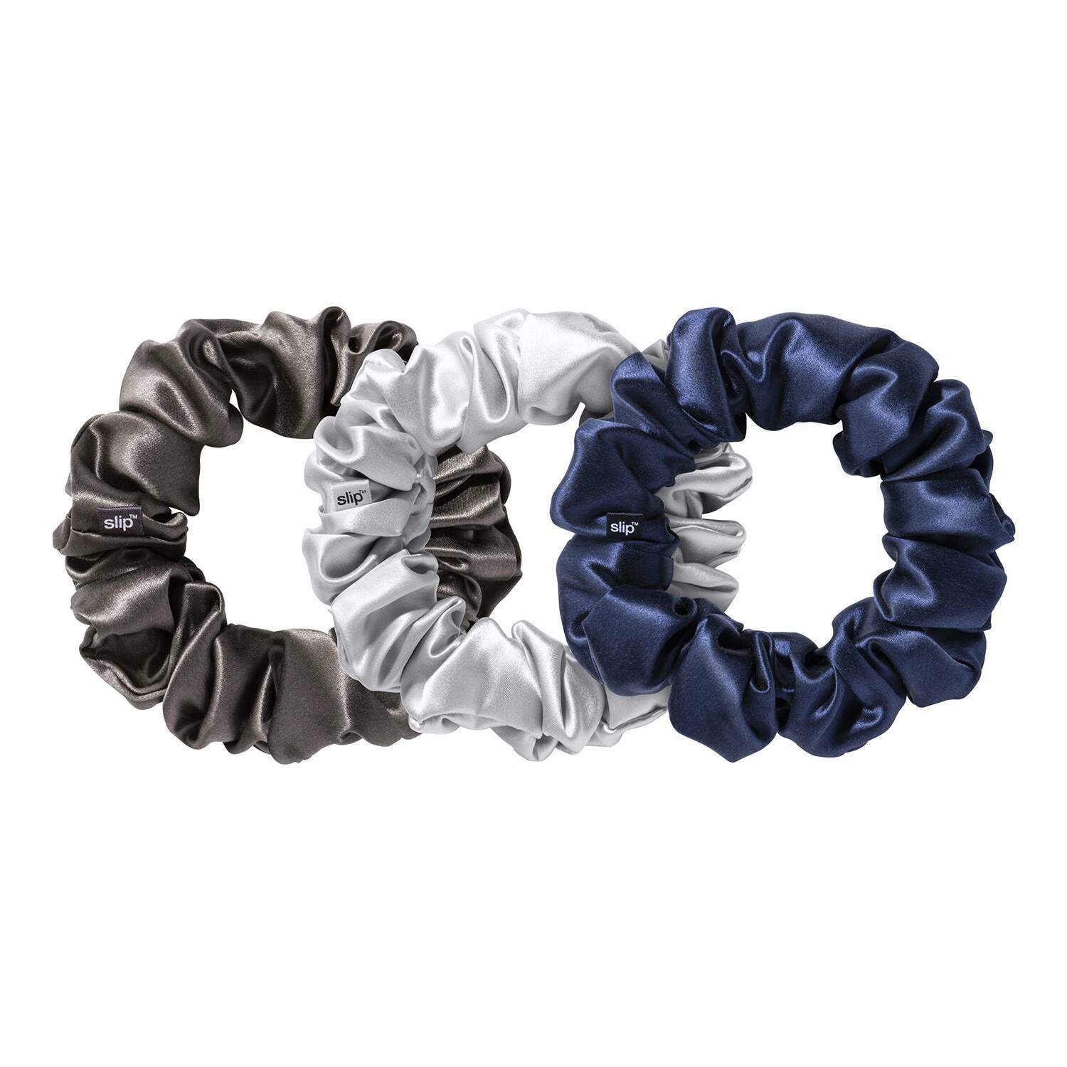 Slip Silk Pillowcase Slip Pure Silk Large Scrunchies Large Slipsilk Scrunchies Silver, Charcoal, Navy