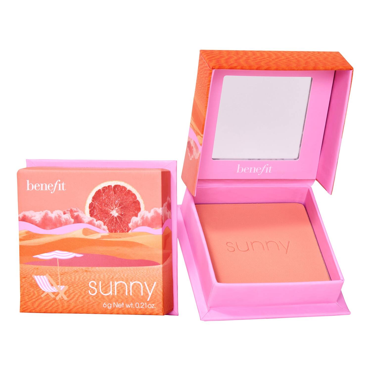 Benefit Sunny Wanderful World Blush Powder - Warm Coral Blush Sunny