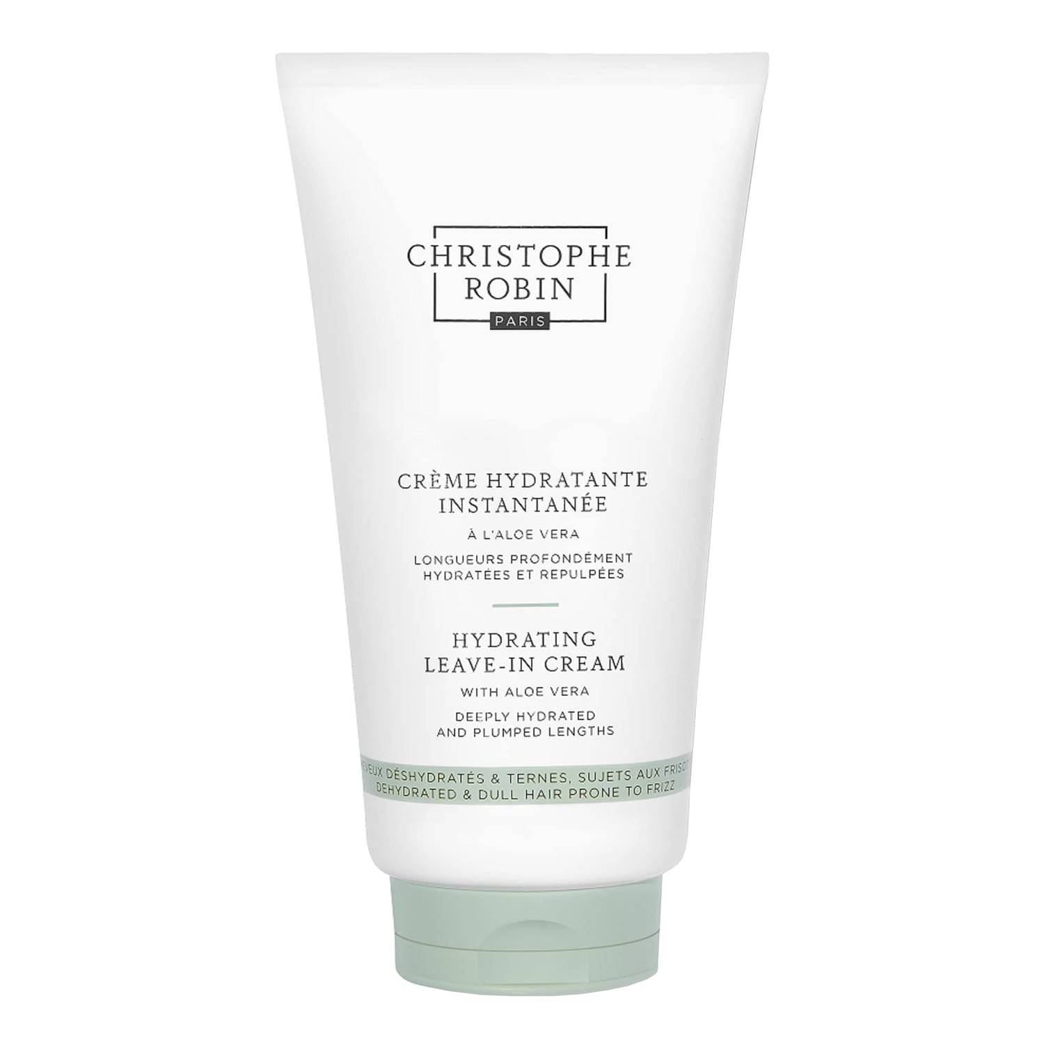 Christophe Robin Aloe Vera Hydrating Leave-In Cream - Deeply Hydrated Hair And Plumped Lengths 150Ml