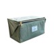Open Flat Makeup Box Bag in Sage Green Velvet