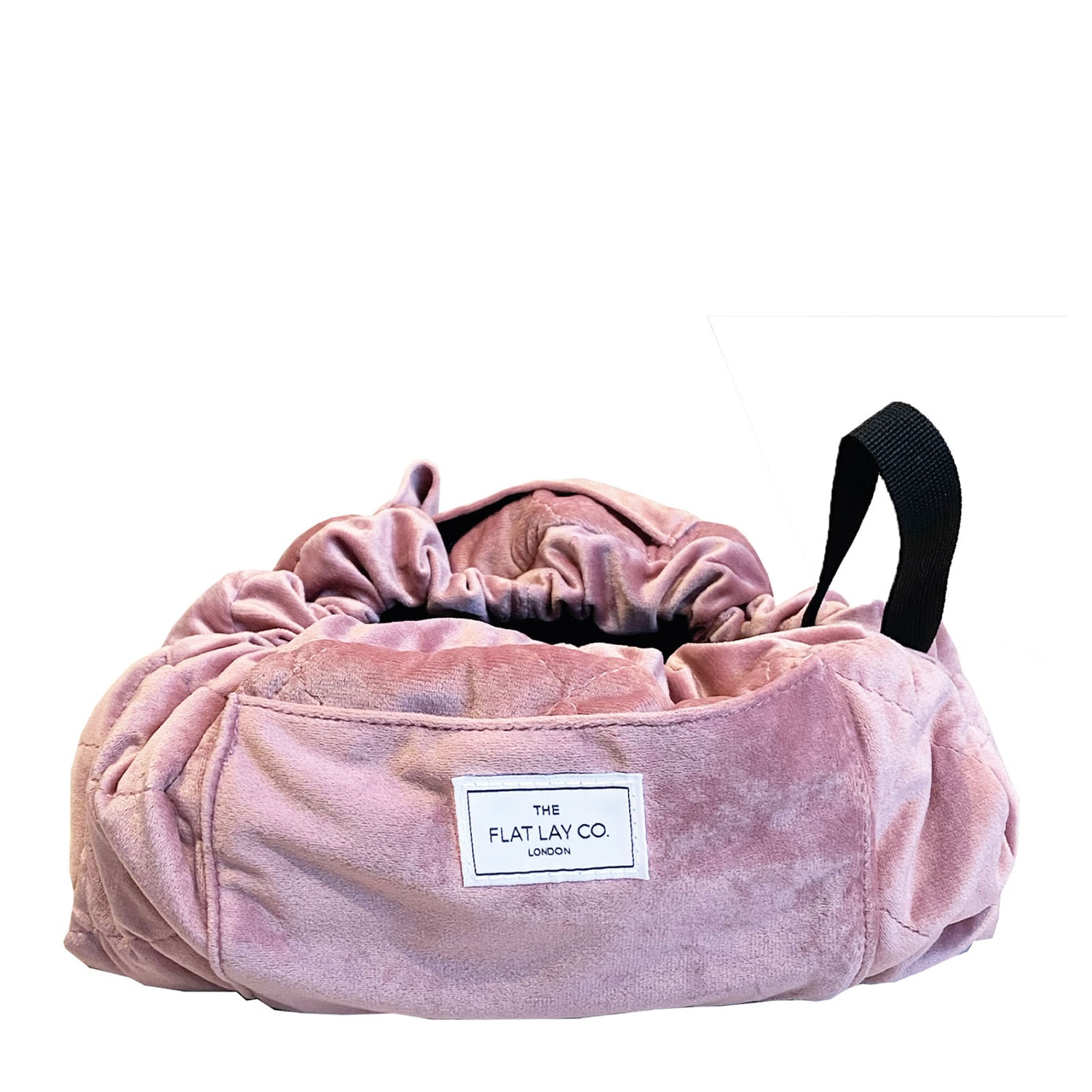 The Flat Lay Co. Open Flat Makeup Bag In Pink Velvet 1Each