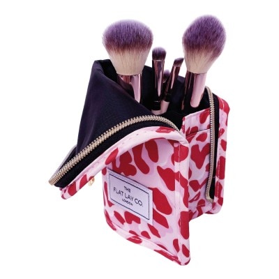 Standing Brush Case in Pink Leopard Print