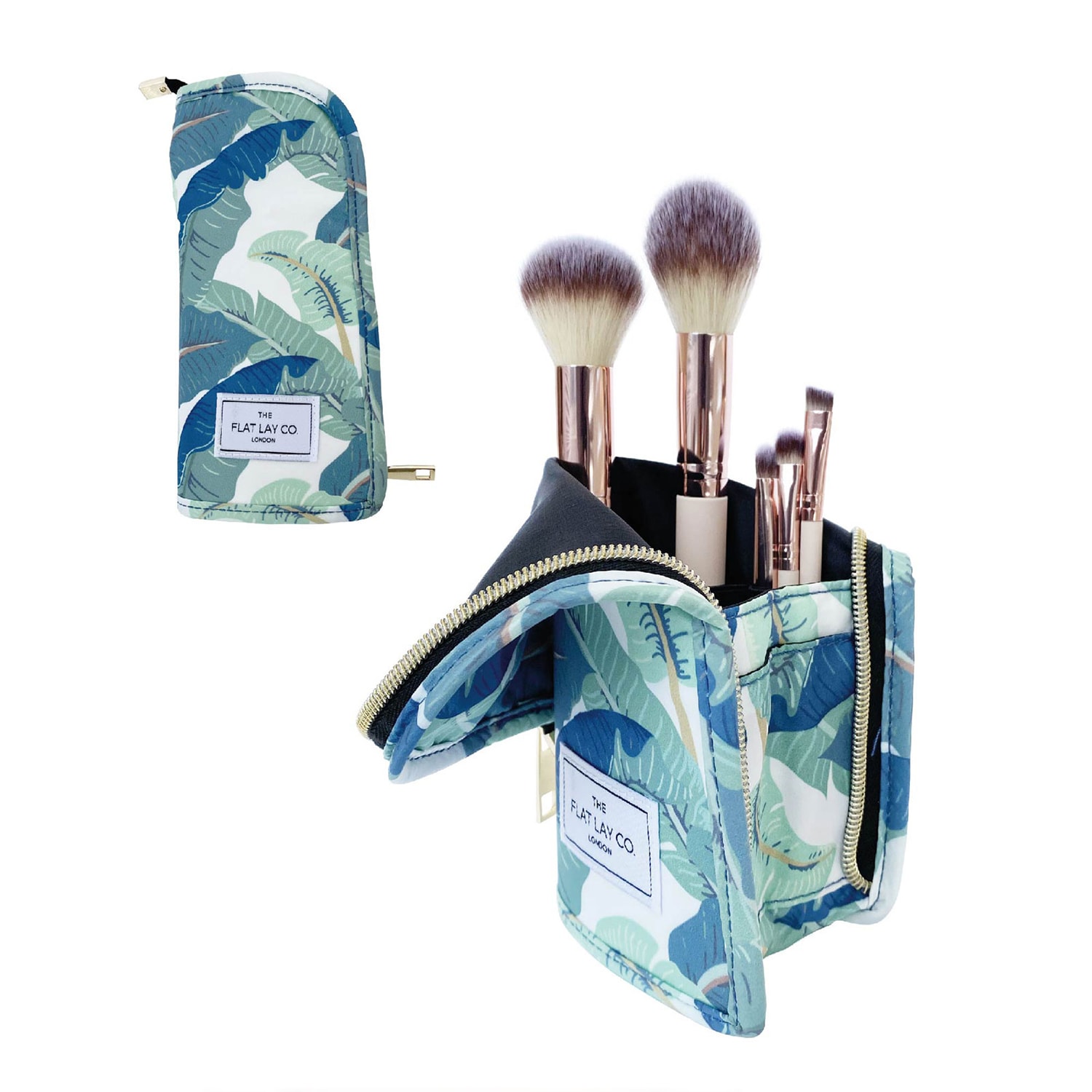 The Flat Lay Co. Standing Brush Case Tropical Leaves 1Each