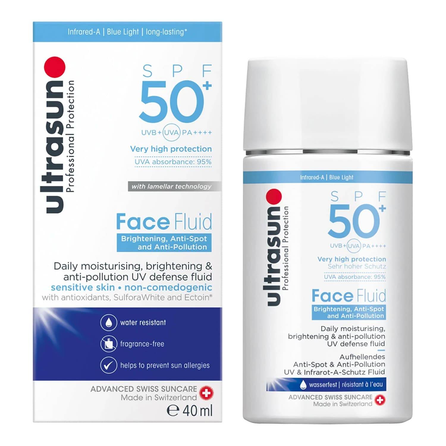Ultrasun Face Brightening Anti-Spot & Anti-Pollution Fluid Spf 50+ 40Ml