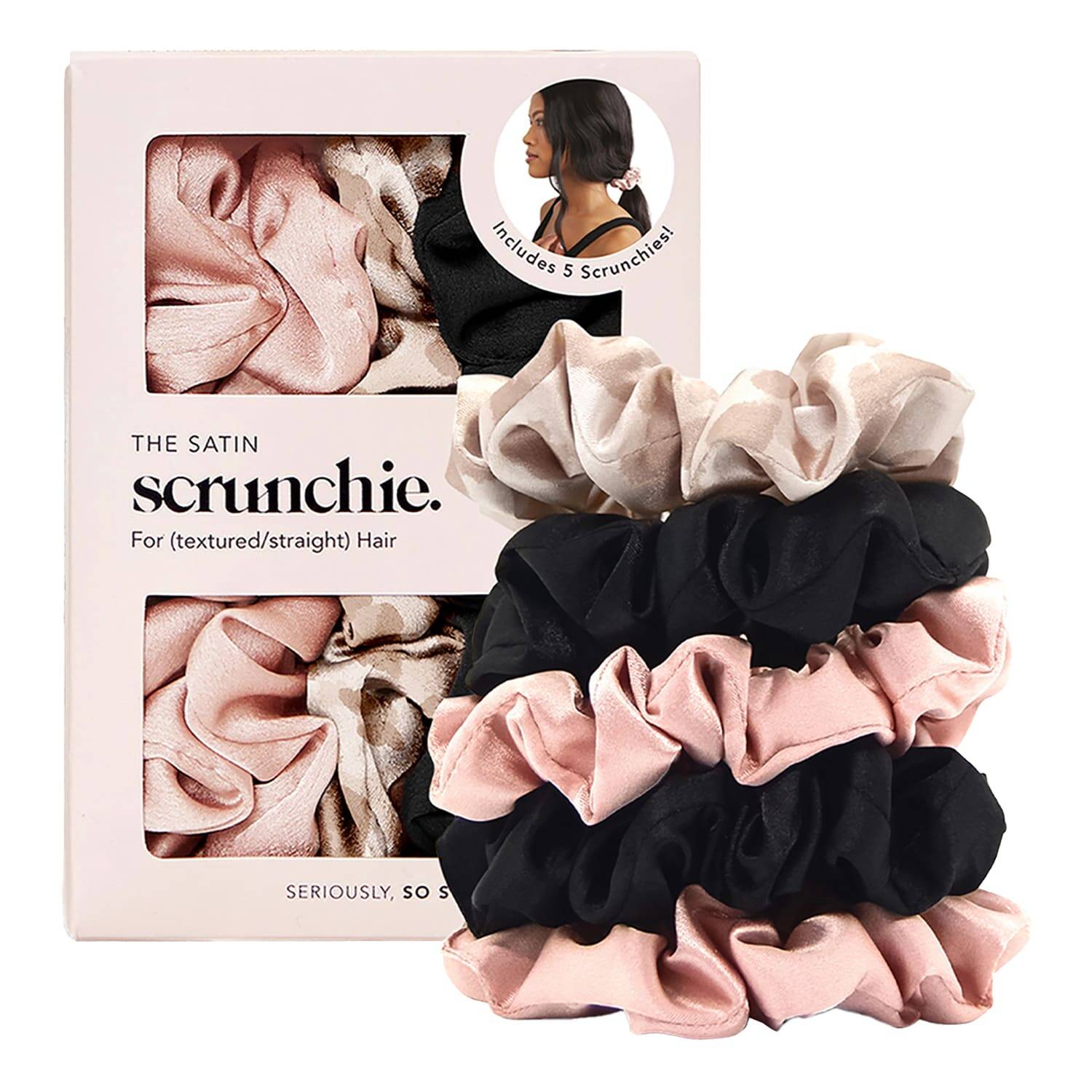 Kitsch Satin Sleep Scrunchies Assorted X 5