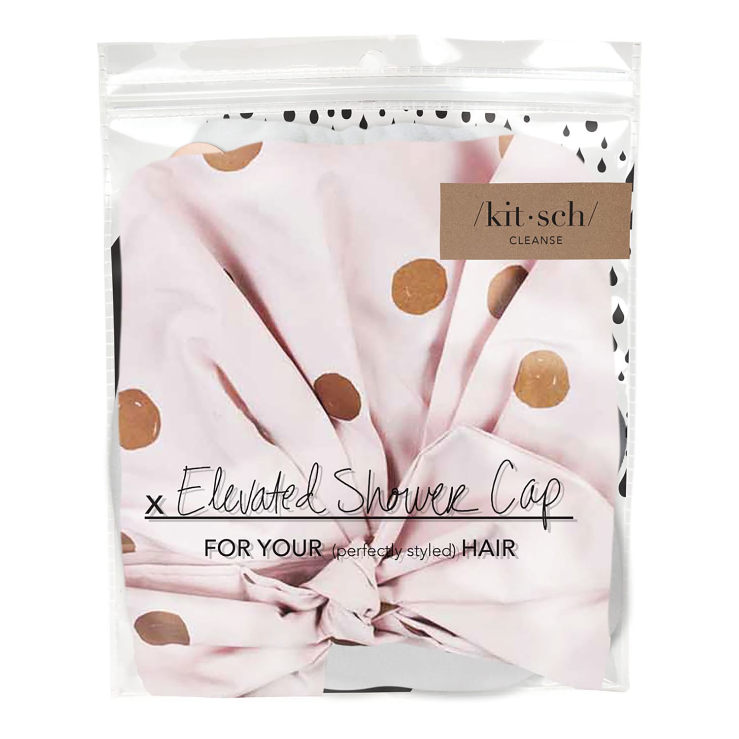 Kitsch Luxe Shower Cap Blush Dot