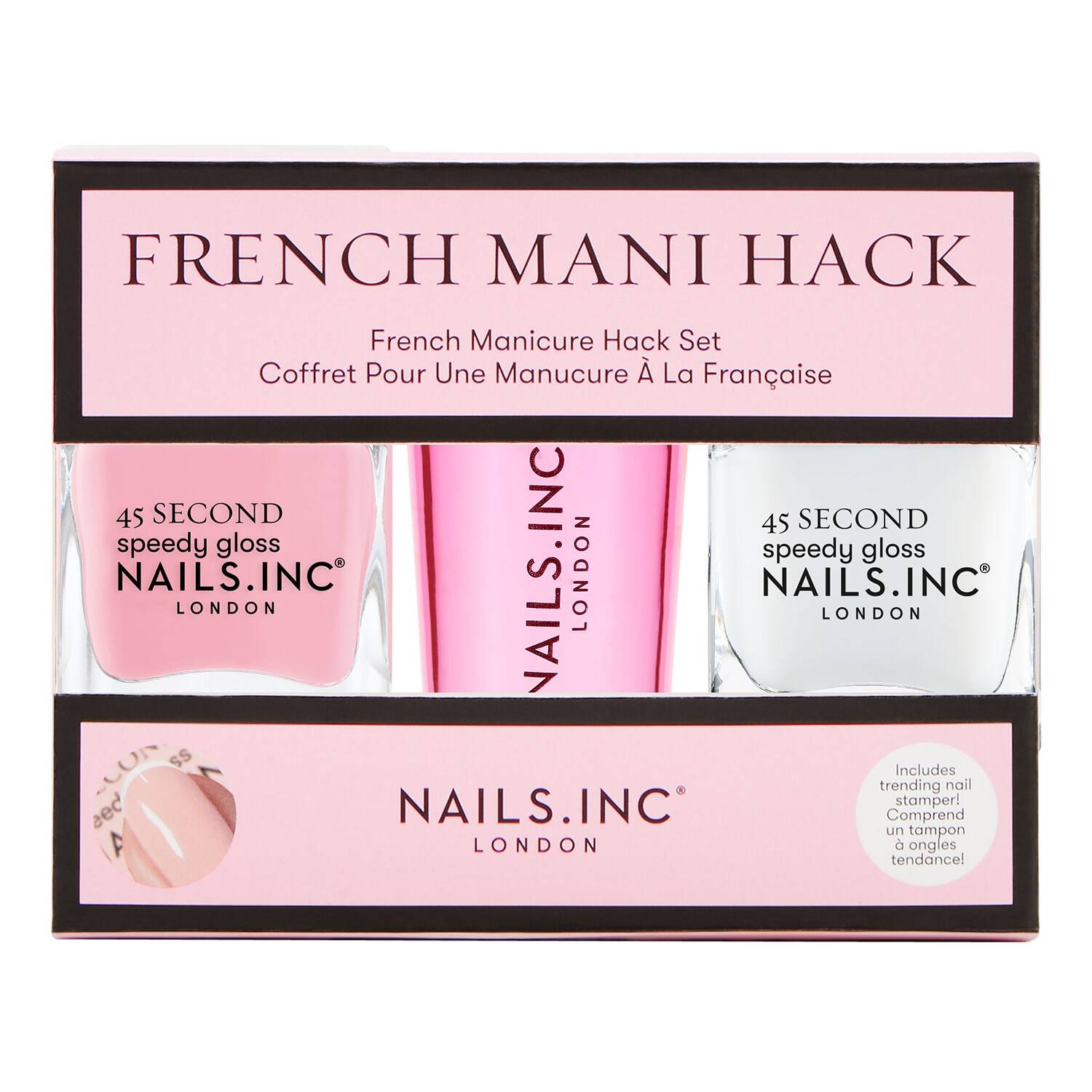 Nailsinc French Mani Hack - Nail Polish Duo And Nail Stamper 14Ml + 14Ml