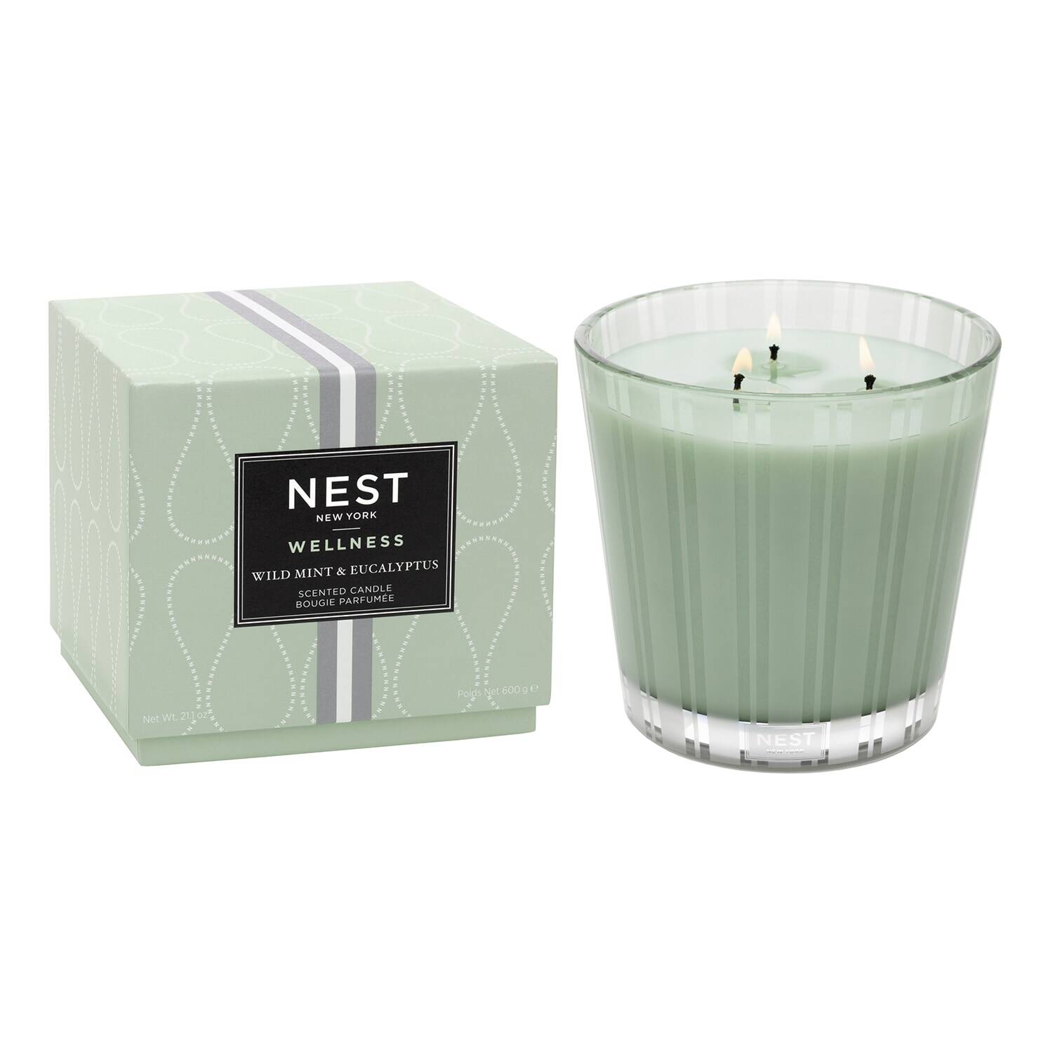 Nest New York Wild Mint & Eucalyptus 3-Wick Candle 600G