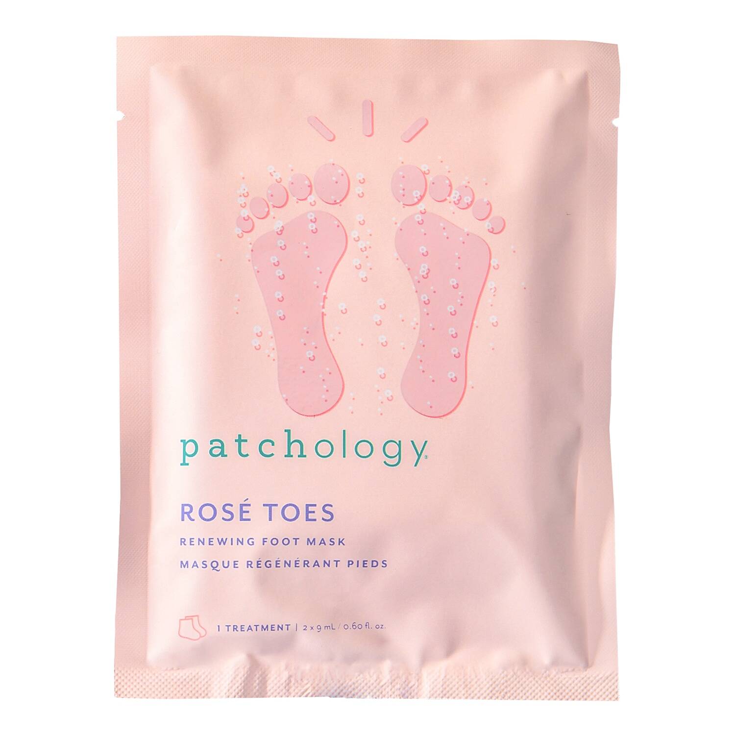 Patchology Rosé Toes Renewing Foot Mask 2 X 9Ml