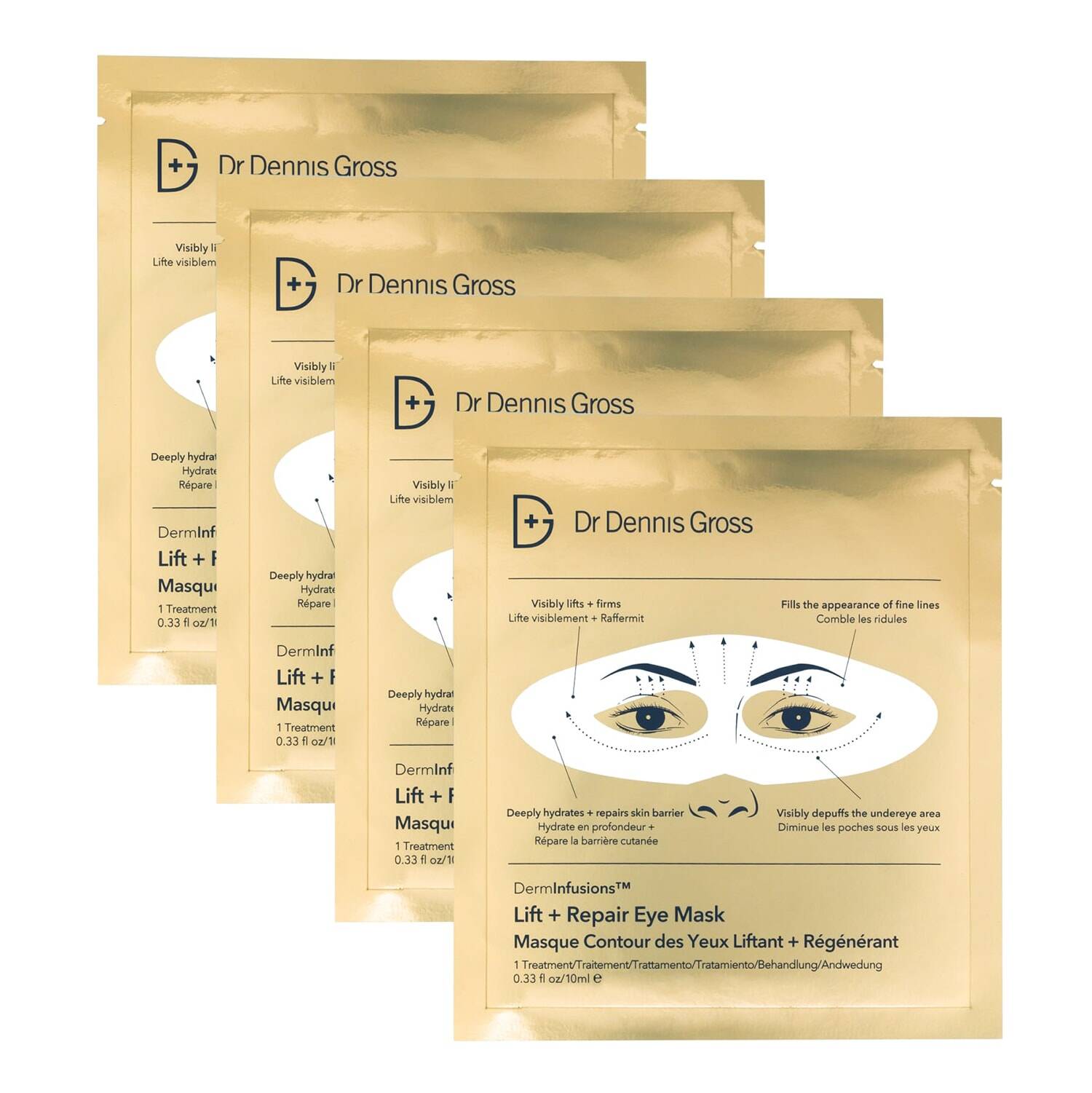 Dr Dennis Gross Skincare Derminfusions Fill + Repair Eye Mask 4 Masks