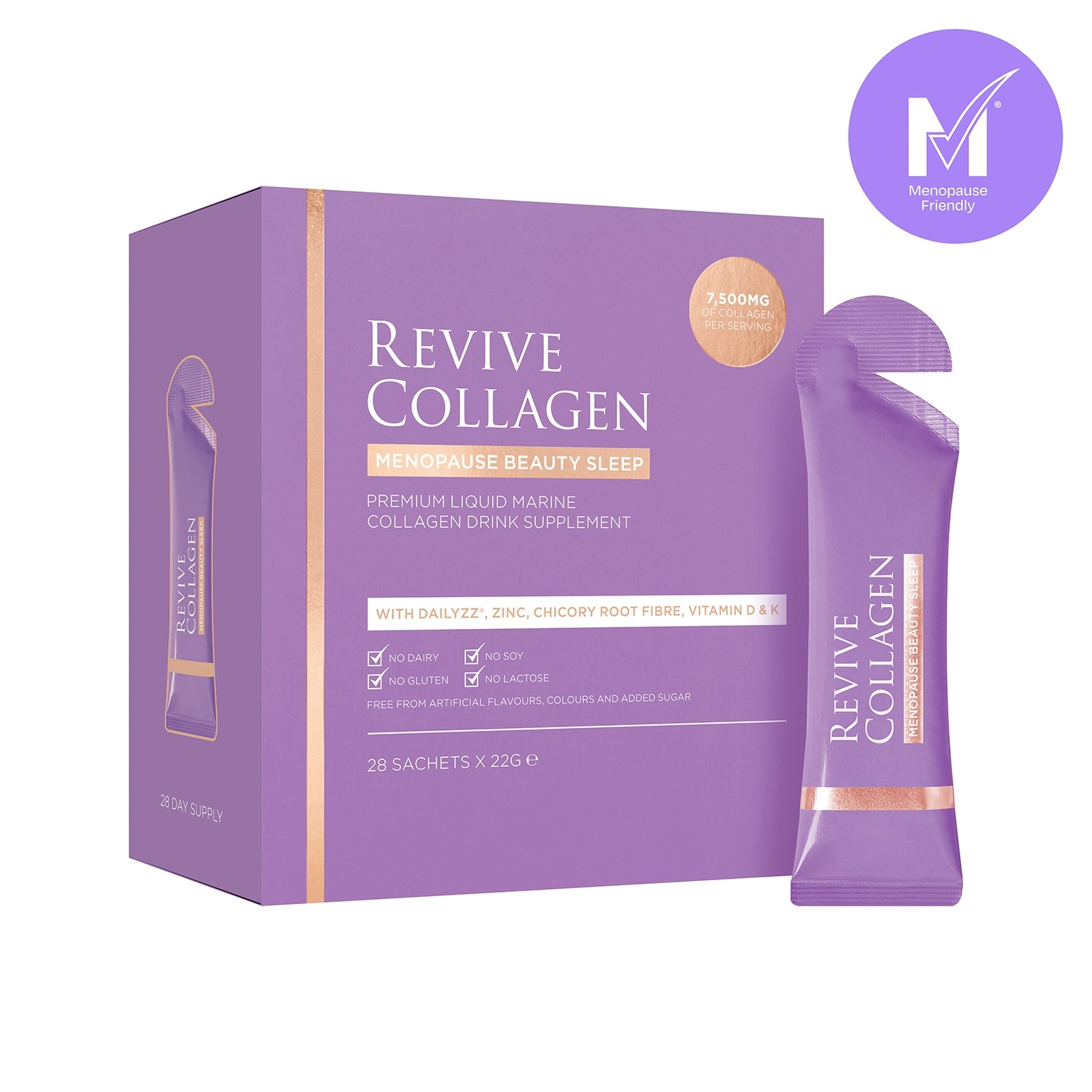 Revive Collagen Menopause Beauty Sleep, 7,500Mg Hydrolysed Marine Collagen 28 Sachets