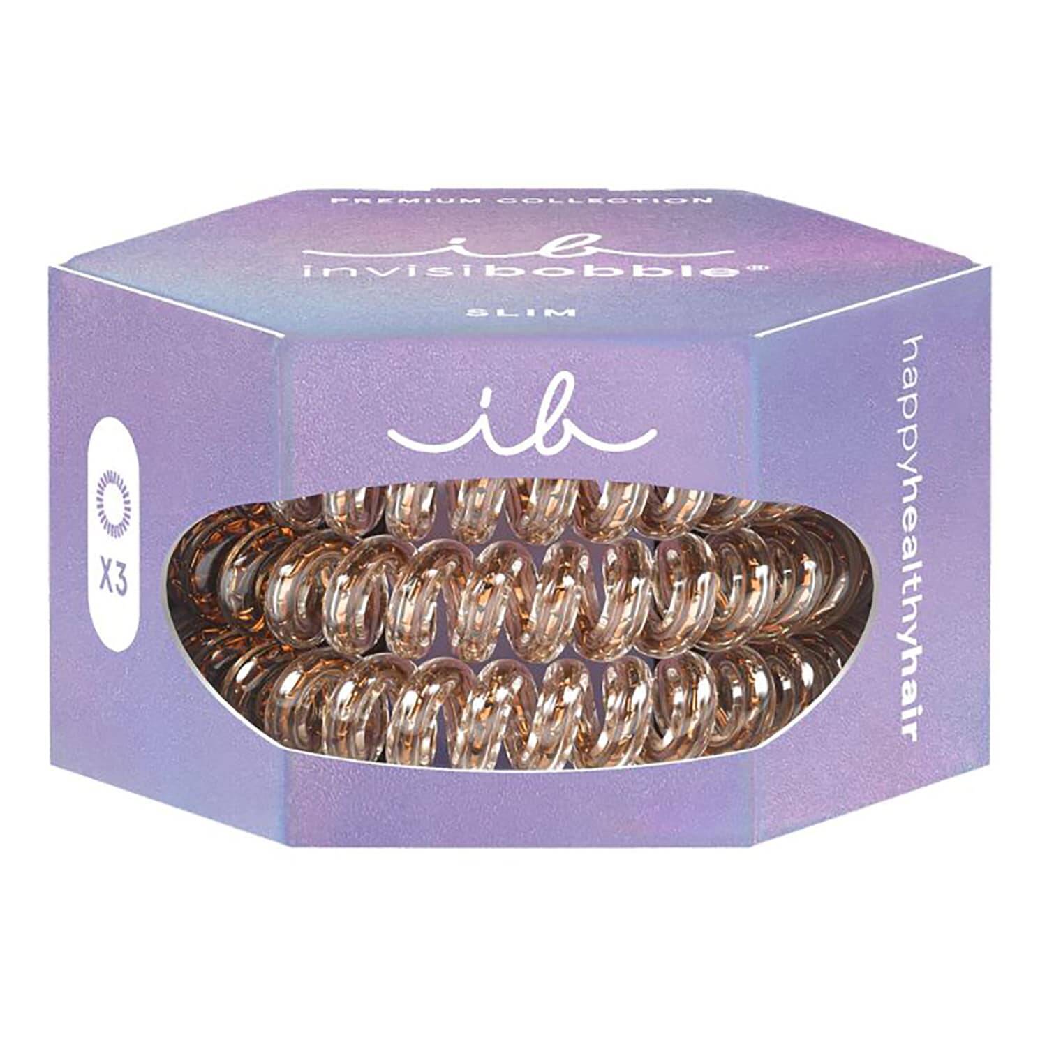 Invisibobble Slim Hair Scrunchies Bronze X3