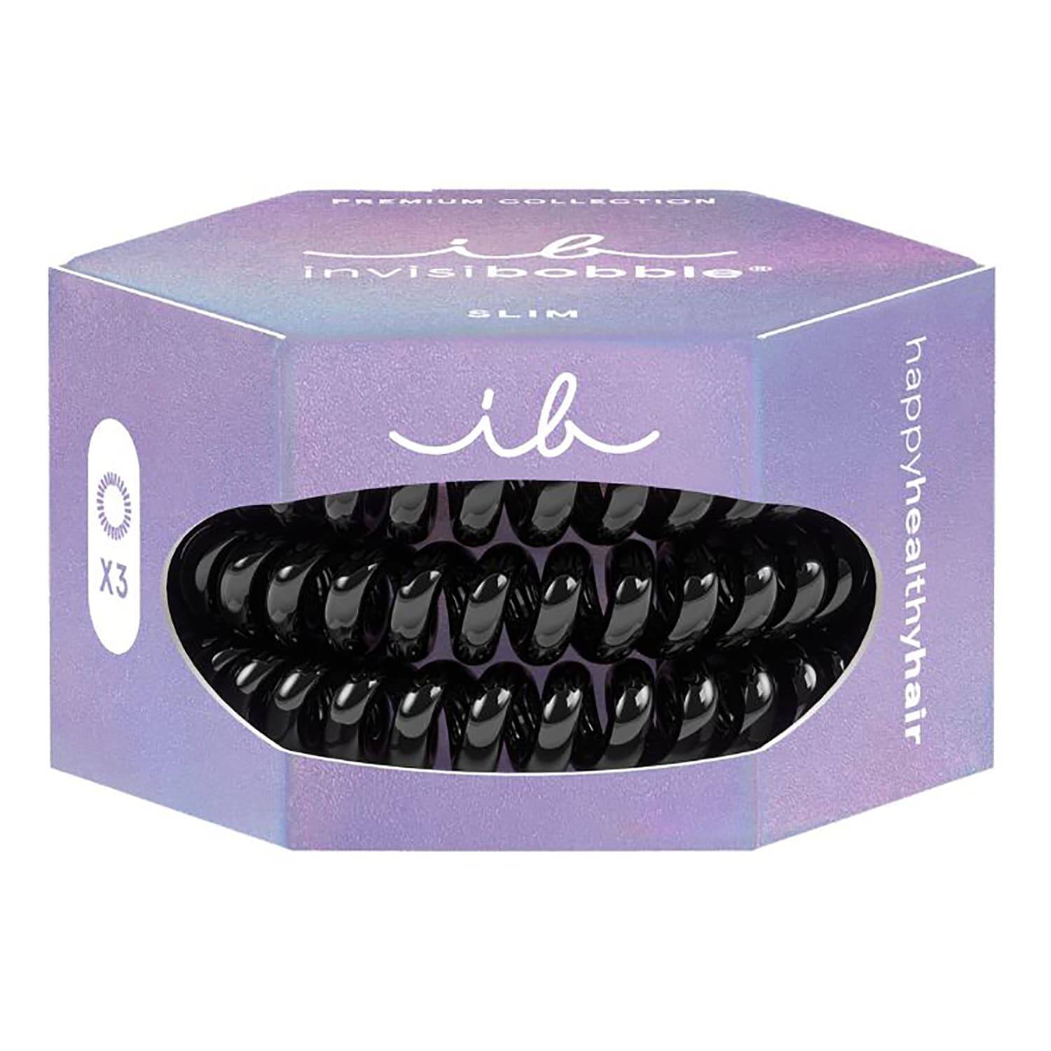 Invisibobble Slim Hair Scrunchies Black X3