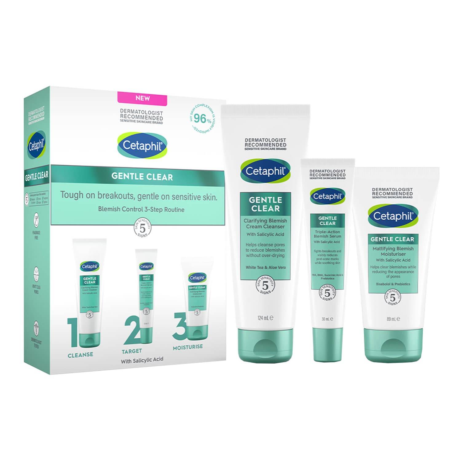 Cetaphil Gentle Clear Blemish Control 3-Step Routine Kit