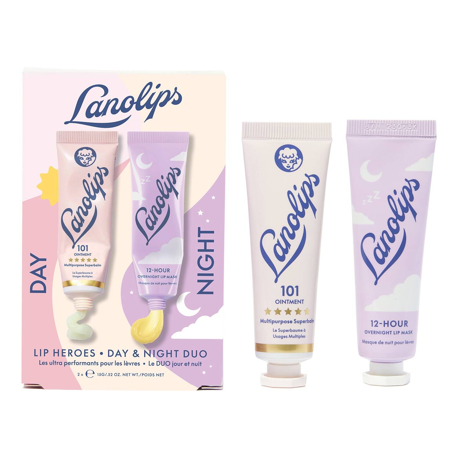 Lano Lips + Hands + Allover Lip Heroes Day & Night Duo - Lip Care 2 X 15G