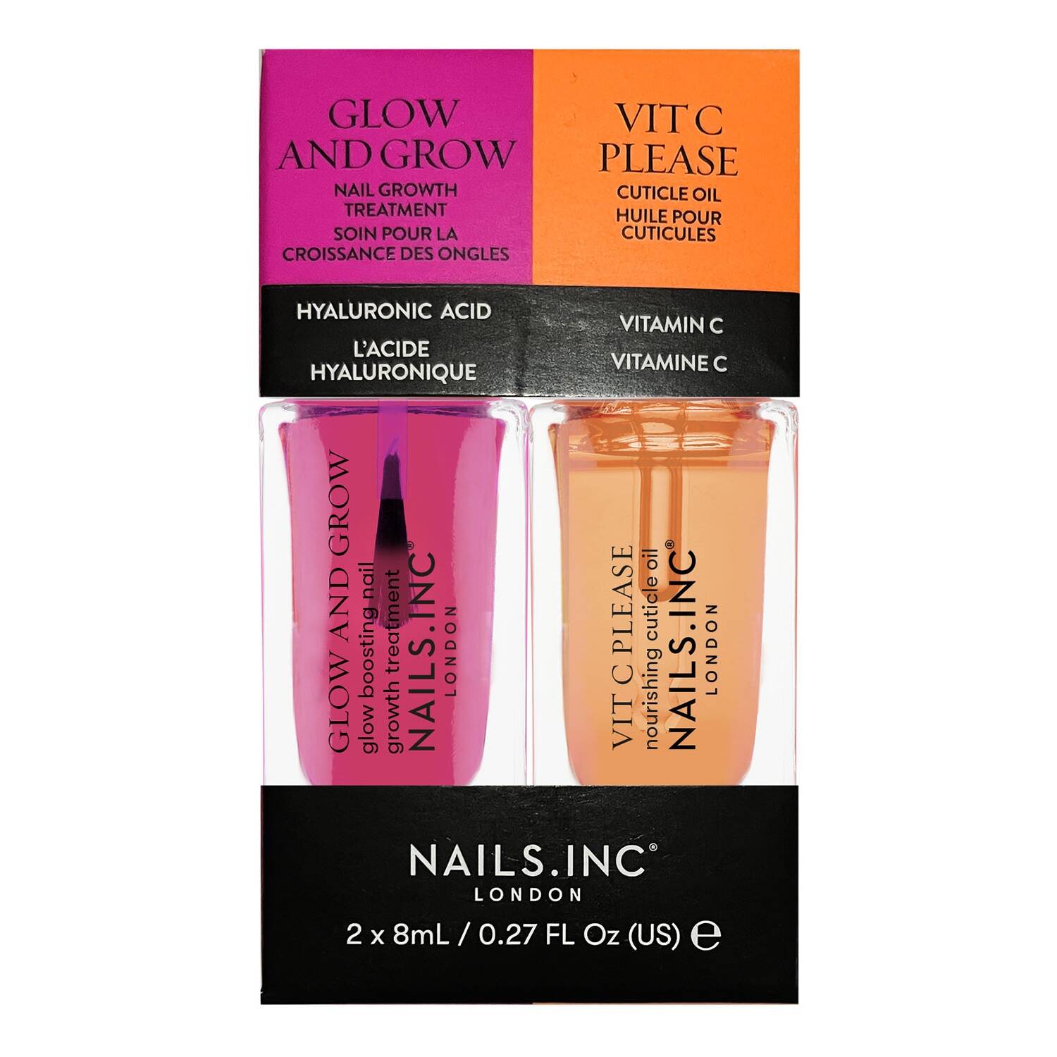Nailsinc Glow And Grow & Vit C Please Mini Nail Treatment Duo
