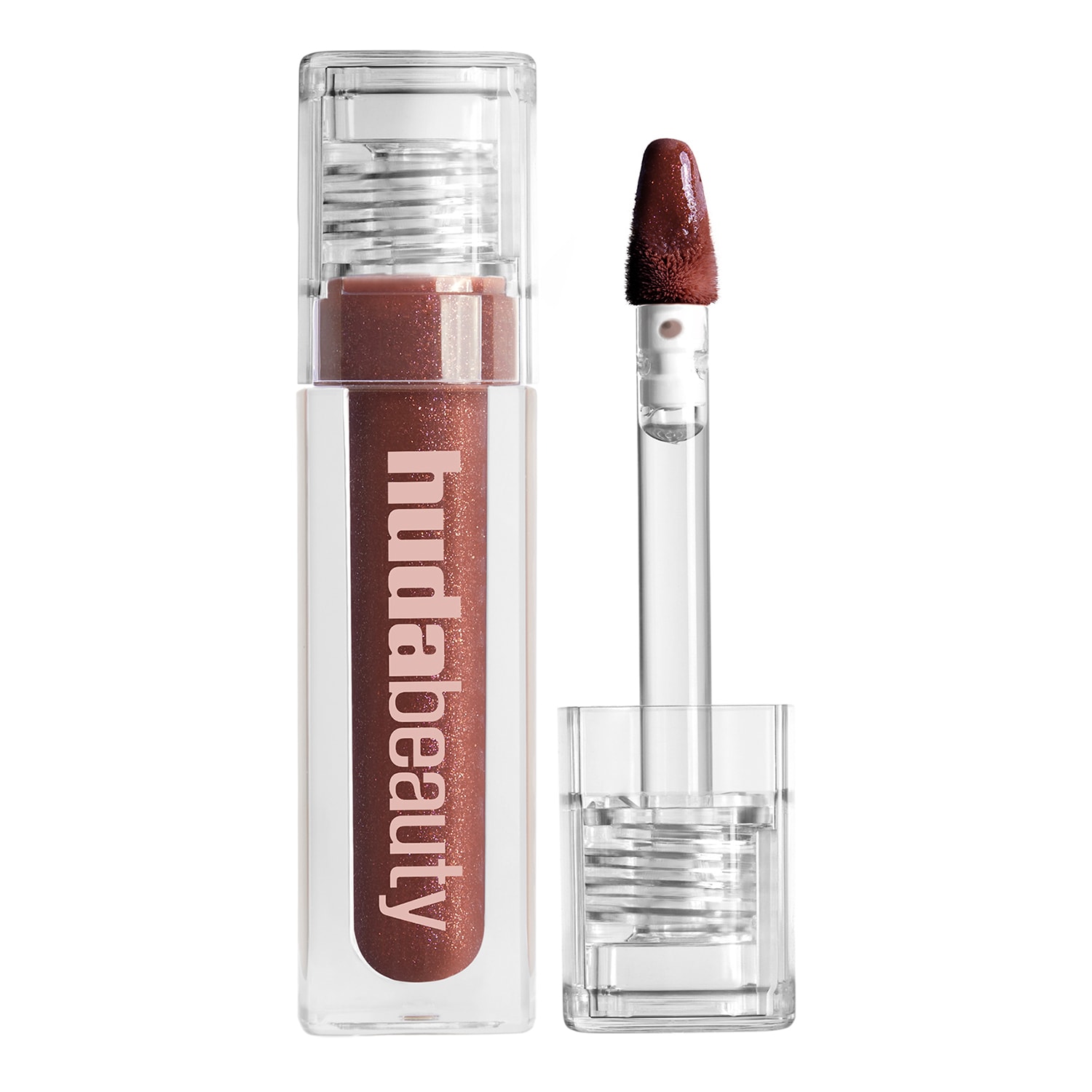 Huda Beauty Faux Filler Extra Shine Lip Gloss Icy Nude She Fire