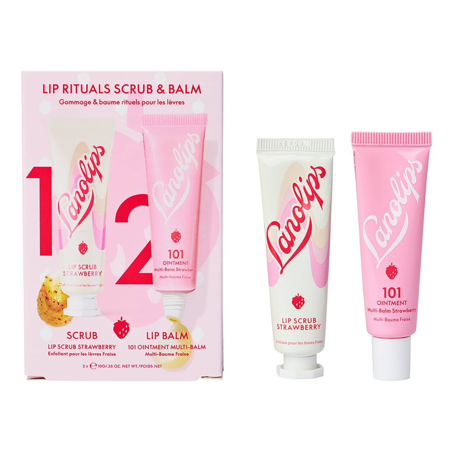 Lano Lips + Hands + Allover Lip Rituals Scrub & Balm Strawberry 2X10G