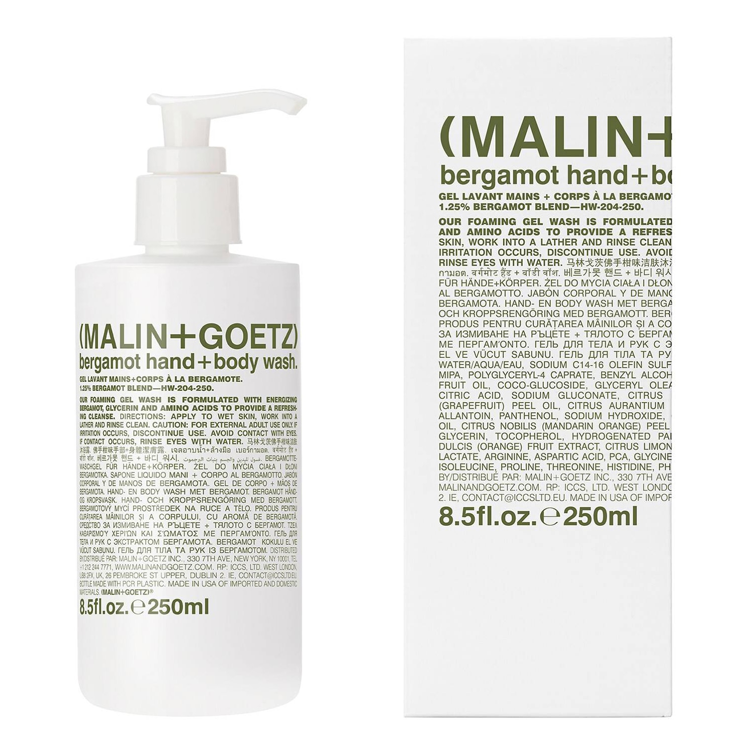 Malin+Goetz Bergamot Hand + Body Wash 250Ml