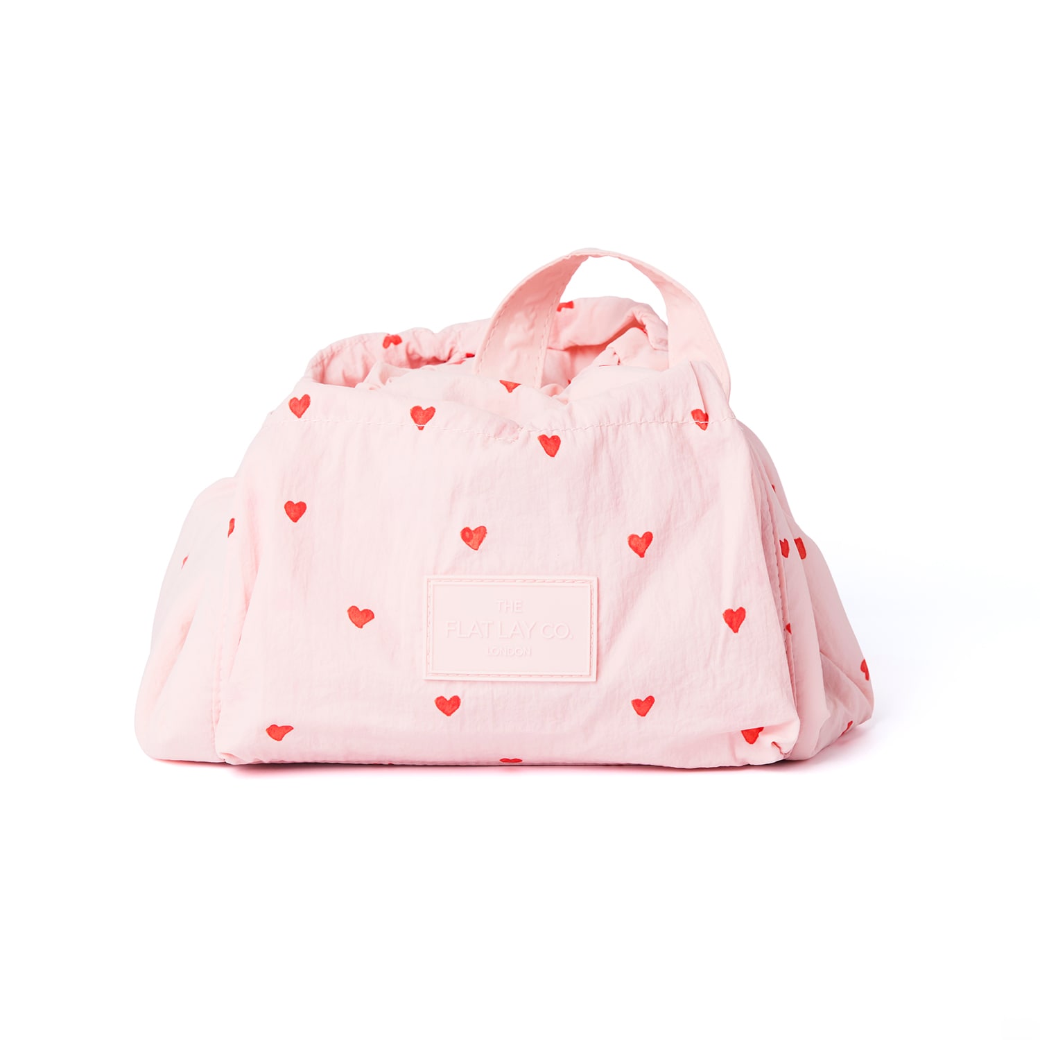 The Flat Lay Co. Drawstring Makeup Bag Sweet Pink Hearts