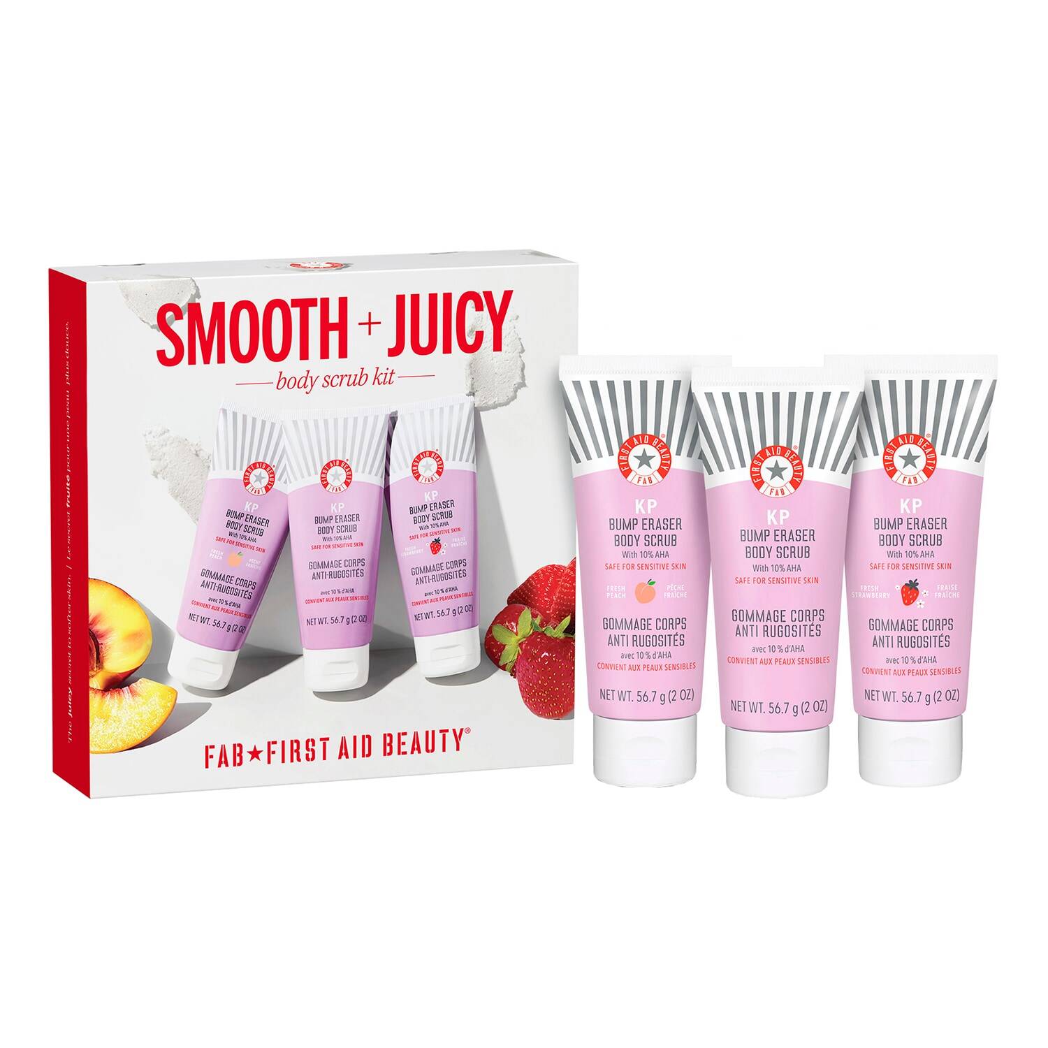 First Aid Beauty Smooth + Juicy Scrub Kit 56.7G + 56.7G + 56.7G
