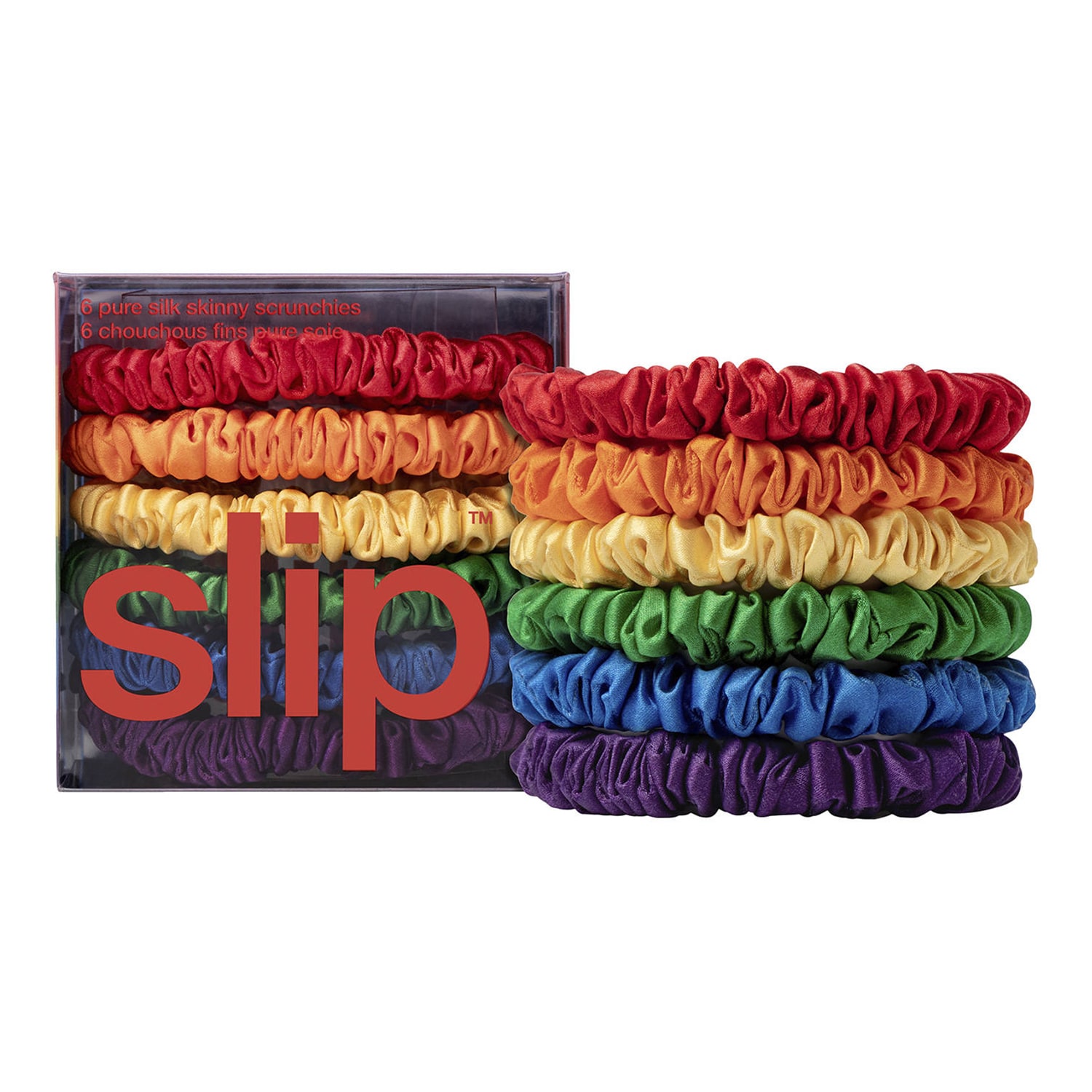 Slip Silk Pillowcase Pure Silk Skinny Scrunchies - Sephora Exclusive Rainbow