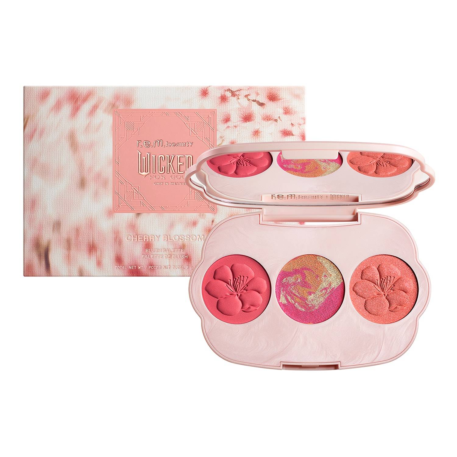 R.E.M.Beauty Wicked: For Good, Cherry Blossom Blush Palette 8G Warm Coral