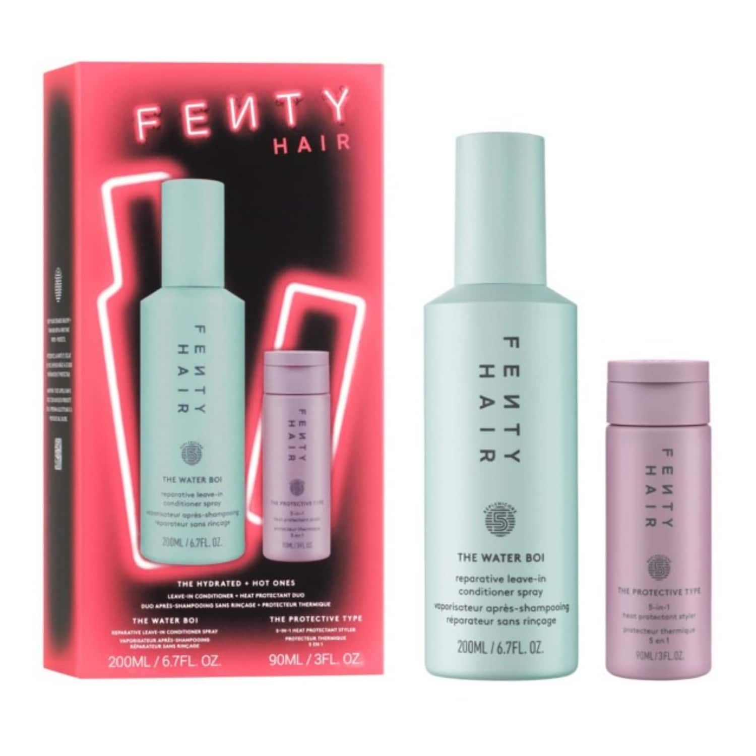 FENTY HAIR The Hydrated + Hot Ones - Leave-In Conditioner + Heat Protectant Duo Set image