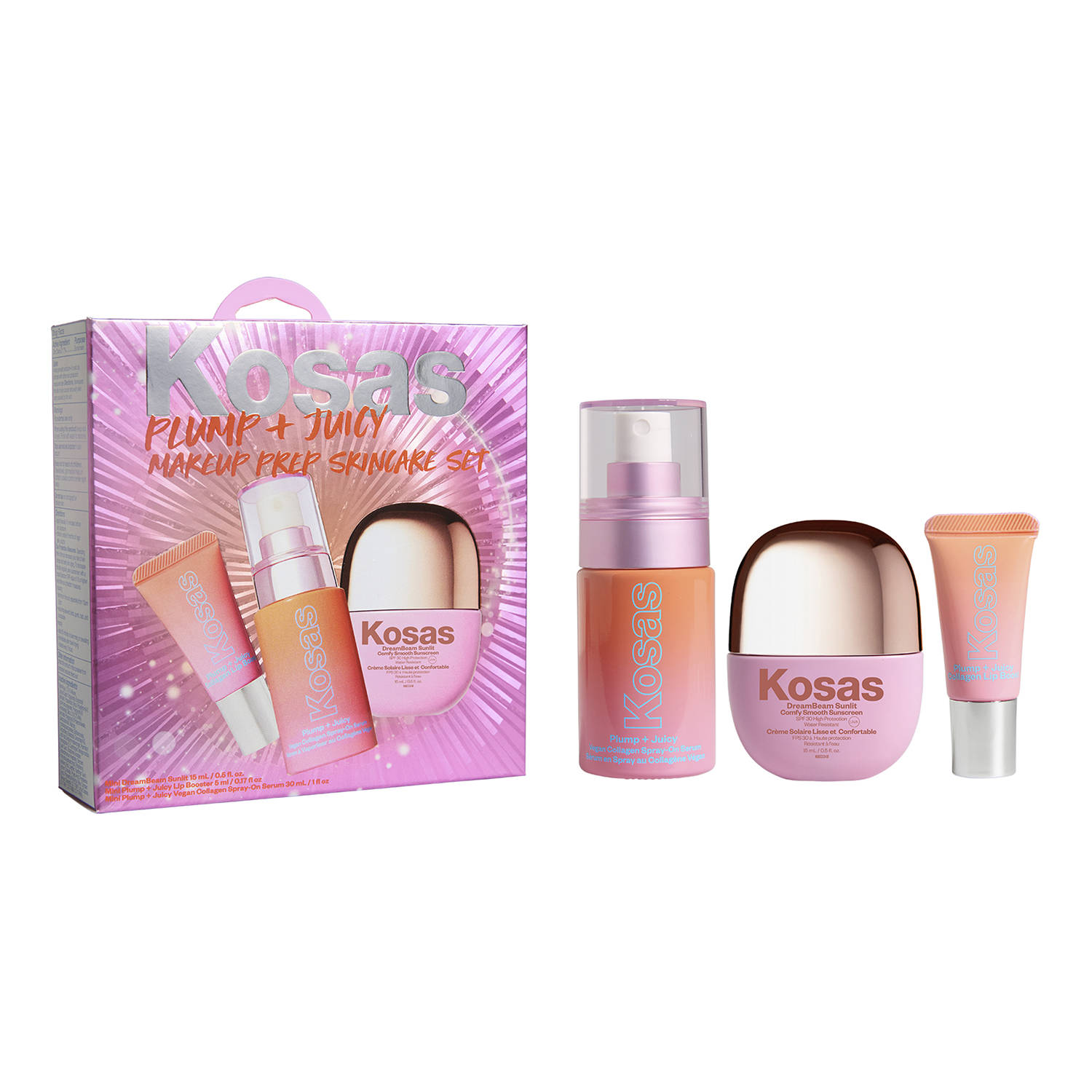 KOSAS Plump + Juicy Makeup-Prep Skincare Set 15 ml + 30 ml + 5ml image