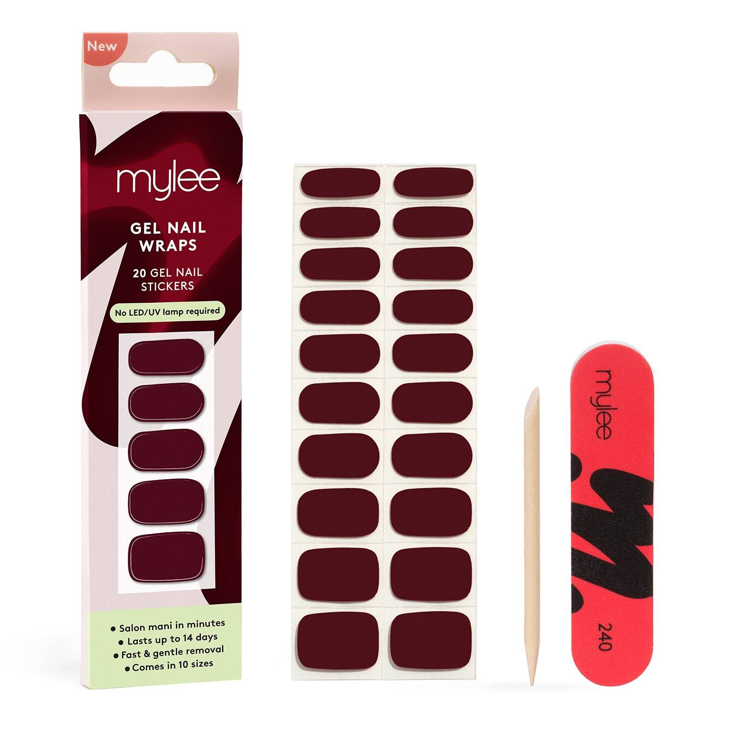 Mylee Gel Nail Wraps 20 Pieces Diva
