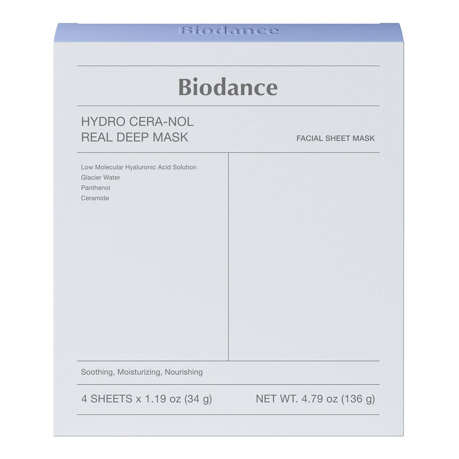 Biodance Hydro Cera-Nol Real Deep Mask - Soothes And Strengthens X 4