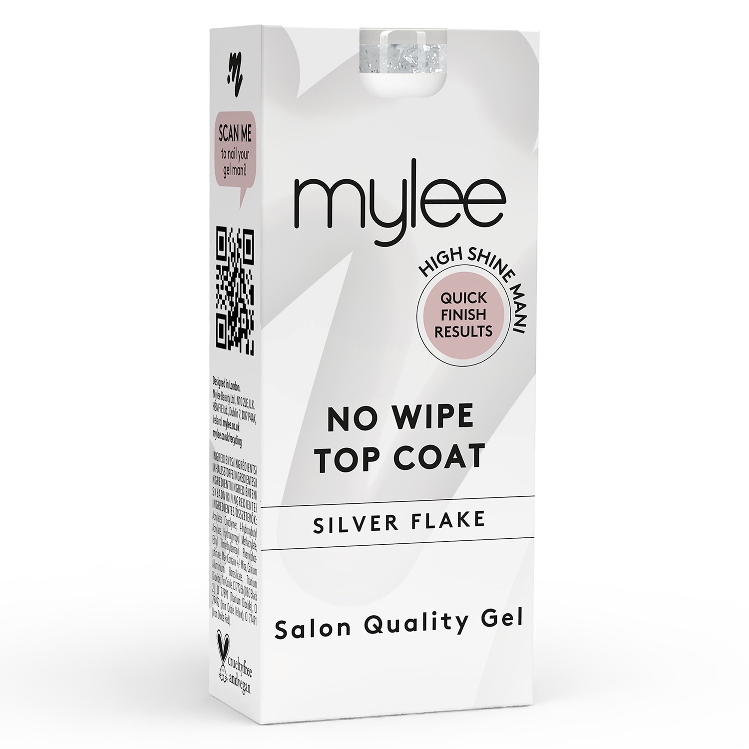 Mylee No Wipe Top Coat Silver Flake - 10Ml Silver Flake