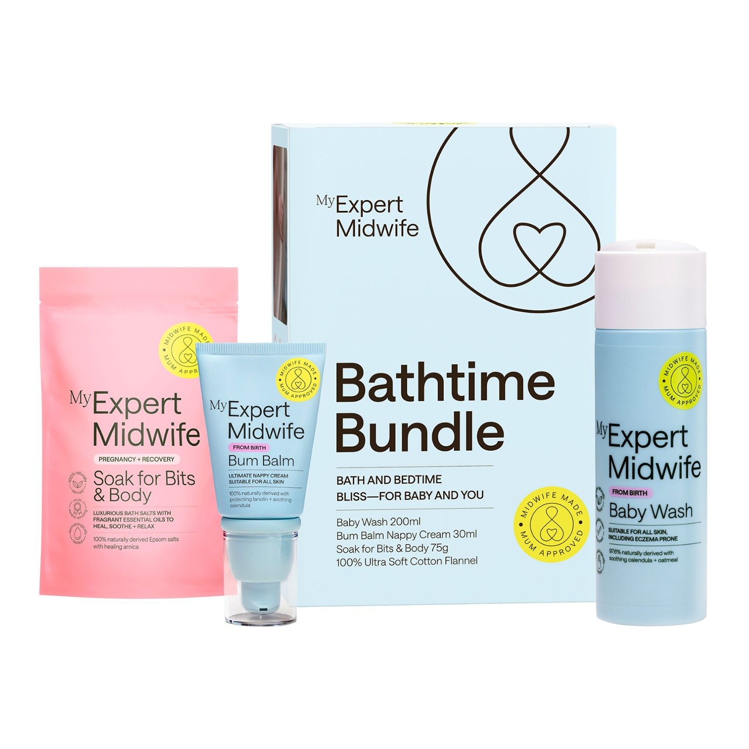 My Expert Midwife Bathtime Bundle 750G + 150Ml + 10Ml