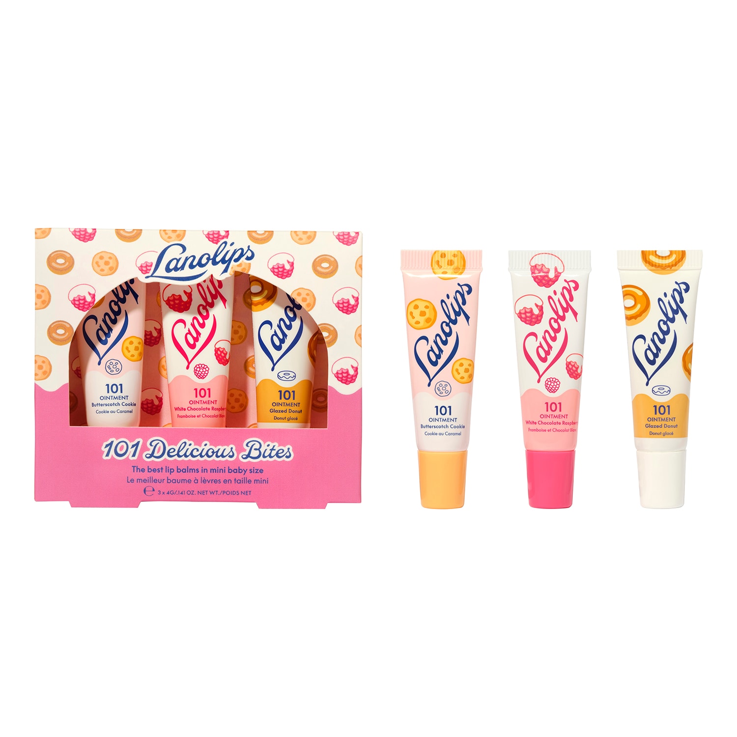 Lano Lips + Hands + Allover 101 Delicious Bites - Lip Balms In Mini Size Sets 101 Delicious Bites